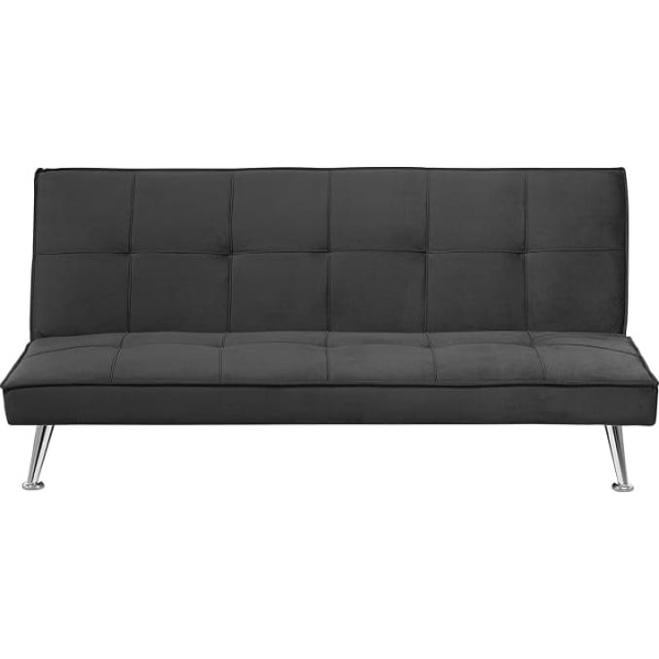 Beliani Hasle II 3-Seater Sofa with Sleep Function Fabric Grey Sofa Bed without Armrests