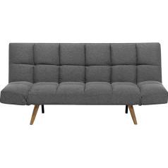 Beliani Ingaro Scandinavian Style Folding Sofa Bed Patchwork Dark Grey