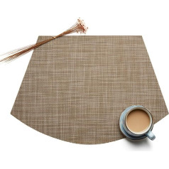 Mesnt Place Mats Set of 6, Sector Heat Resistant Placemats, Kitchen Place Mats for Dining Table, 45 x 30 cm, Dark Brown