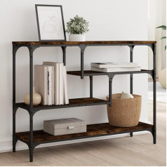 Tidyard Console Table Console Desk Hallway Living Room Table Storage Table Sofa Table Side Table Wall Table Dressing Table Decorative Smoked Oak 100 x 30 x 75 cm Wood Material