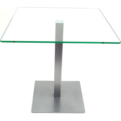 Freeroom24 Designer Side Table Glass Silver 50 x 50 x 80 cm - Living Room Table Modern - Sturdy Coffee Table - Practical Square Coffee Table - Small Coffee Table - Glass Table - Sofa Table - Made in