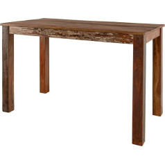 Massivmoebel24.De Nature of Spirit Dining Table Made of Solid Wood, Rectangular #125, Multicoloured Varnish, Made of Reclaimed Wood, Desk, 120 x 60 x 76 cm, Solid Wood Table Wooden Table