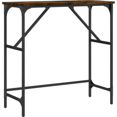 Vidaxl Console Table, Side Table with Adjustable Legs, Living Room Table with Metal Frame, Storage Table, Hallway Table, Smoked Oak Wood Material