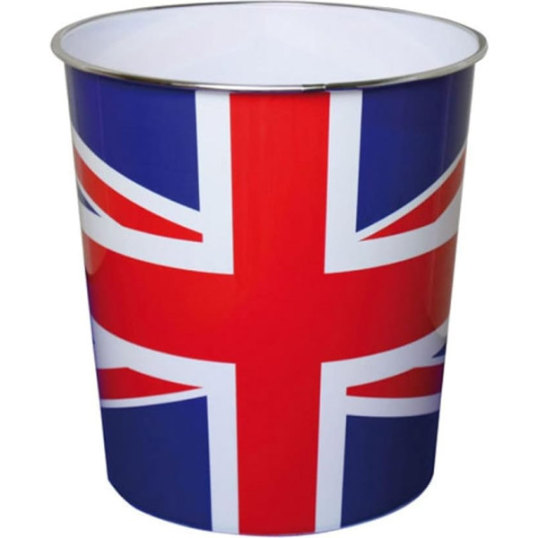 JVL Novelty Union Jack British Flag Waste Paper Bin, Plastic, 25 x 26.5 cm