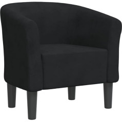 Vidaxl Club Chair, Armchair with Padded Seat, Armrests, Cocktail Chair with Wooden Frame, Lounge Chair, Recliner Chair, Upholstered Chair, Black Velvet