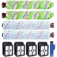 Queta Accessories for Bissell Crosswave Wet & Dry Vacuum Cleaners 4 Pieces Multi Surface Brush Roll and 4 Filters for Bissell Crosswave 3-in-1, Replacement Parts/Replacement Sets for Bissell, with 1