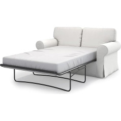 ‎Masters Of Covers MASTERS OF COVERS Replacement Sofa Cover for IKEA Ektorp 2-Seater Sofa Bed, Cover for Ektorp 2 Seater Sofa Bed, Sofa Bed Cover, Sofa Bed Cover, 197 x 90 x 88 cm (Cotton, White)