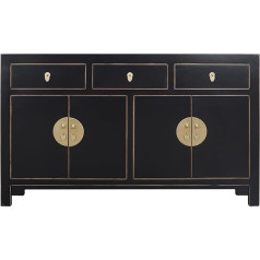 Fine Asianliving Chinese Sideboard Onyx Black - Orientique Collection W 140 x D 35 x H 85 cm China Chinese Chest of Drawers Chinese Cabinets China Furniture Oriental Asian
