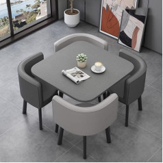 Wazcsd Round Dining Table Set with Chairs, Modern Round Kitchen Table and Fabric Chairs, Reception Room or Club, Combination of Reception Table and Chair, Kitchen Table Set, for Kitchen, Dining Room or