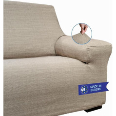 ‎Bluziman BLUZIMAN Sofa Cover 3 Seater, Couch Cover, Modern Sofa Cover Elastic, Sofa Cover Non-Slip, Not Compatible with Corner or L-shaped Seating Furniture (Three Seater, Linen)
