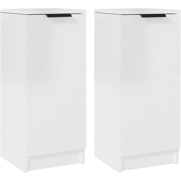 Vidaxl 2 x Sideboard Chest of Drawers Sideboard Side Cabinet Multi-Purpose Cabinet Standing Cabinet Living Room High Gloss White 30 x 30 x 70 cm Wood Material