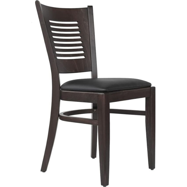 Abritus TG004 Set of 2 Chairs Kitchen Chairs Dining Room Chairs Solid Beech Wood Brown for Catering Kitchen with Upholstered Seat Faux Leather Brown Ready Assembled