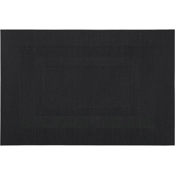 Amdxd Set of 4 Place Mats Washable Personalised Square PVC Place Mats Christmas Rectangular Non-Slip Table Mat Christmas Black for Kitchen Home Restaurant 45 x 30 cm