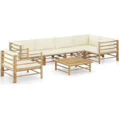 Festnight Garden Lounge Furniture, Patio Garden Furniture Set, Bamboo Garden Lounge Sofa, Outdoor Couch Set, Garden Sofa Set, Patio Furniture, 7-Piece