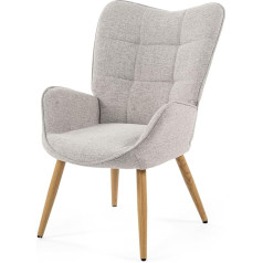Meuble Cosy Armchair, Recliner Chair, Upholstered Chair, Single Sofa with Wooden Leg, Wing Chair for Living Room, Bedroom, Office, Vanity, Fabric, Beige