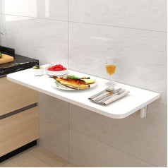 Generisch Schwebender Tisch zur Wandmontage, für kleine Räume, platzsparend, zusammenklappbar, 80 x 50 cm, Weiß