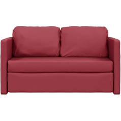 Hommdiy Floor Sofa, Foldable Floor Bed Sofa with Sleep Function, Sofa Bed with Metal Frame, Folding Sofa Bed for Living Room, Bedroom, Fabric, Wine Red