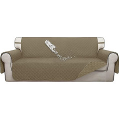 ‎Issuntex ISSUNTEX Double Protection 100% Waterproof Sofa Covers for Living Room, Couch Covers for 3 Cushions Couch Sofa, Reversible Furniture Protector Sofa Cover for Dogs (Oversized Sofa, Beige/Beige)