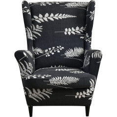 ‎Nopexto NOPEXTO Stretch Wingback Chair Protective Covers, Armchair Cover with Floral Pattern, Decorative Cover for Wing Chair (Night)