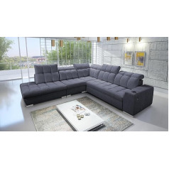All4All Piaggio IX Corner Sofa with Sleep Function - 285 x 300 cm - Sofa with Bed Box - Sofa Bed L-Shape - Corner Couch - Sofa Corner - Bed - Living Room - Terra 96 Side Left 26