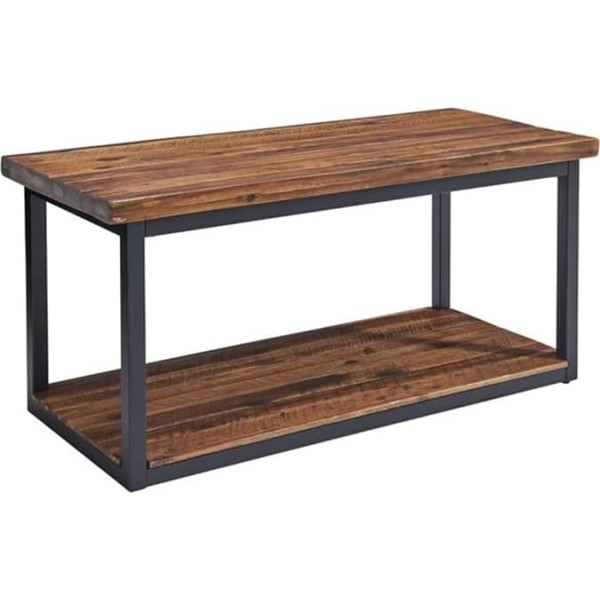 Alaterre Furniture Claremont Wooden Bench, Brown/Black