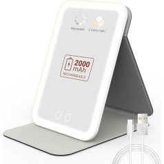 Easehold 2000mAh Rechargeable Portable Cosmetic Mirror with Light
