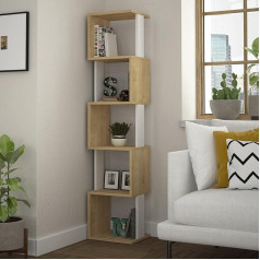 Hocus Picus Piri 5 Tier Wall Mounted Bookcase Modern Cube Shelf Open Shelf Multiple Color Options (Oak, White)