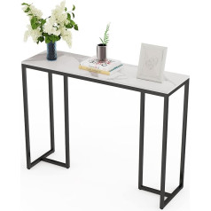 Fativo Console Table White Marble Entrance Table Sturdy Metal Frame Sofa Table Scandinavian Decorative Table Storage Table Hallway Table for Living Room 100 x 30 x 79 cm Side Table Sideboard
