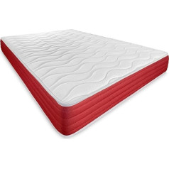 Duérmete Online DUÉRMETE ONLINE Viscoelastic Mattress Lite, Reversible, Firm and Comfortable, Highly Breathable, for Winter / Summer, Polyurethane Mite-Proof and Antibacterial, White, 105 x 180