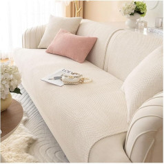 ‎Axroad Mall Axroad Mall Sofa Slipcover 1/2/3/4 Seater Universal Non-Slip L Shape Couch Cover Corn Fleece Fabric Furniture Protector Sofa Cover for Living Room (Beige, 90x210cm)