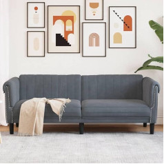 Somanki 372586 3-Seater Sofa Dark Grey Velvet Lounge Sofa, Sofas & Couches, Relax Sofa, Couch for Living Room