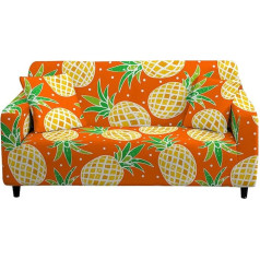 Enen Sofa Cover Stretch, Pineapple Print Sofa Cover, Elastic 1/2/3/4-Seater Sofa Cover, Non-Slip Protective Cover for Sofa, Sofa Covers, Couch Cover, Sofa Throws (Orange, 4 Seater (235-300 cm)