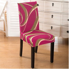 DOTBUY Chair Covers Set of 1/4/6/10 Stretch Dining Room Protective Cover Elastic Covers with Modern Pattern for Wedding Hotel Dining Chair Decoration (10 Pieces, Red)