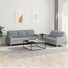 Zeyuan 2-Piece Sofa Set with Cushions Light Grey Fabric, Sofa Bed, Sofa Bed, Couch with Sofa Bed, Relaxing Sofa, Sofas and Couches 3201306