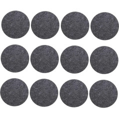 Cabilock Round Felt Place Mats and Coasters Set, Heat Resistant and Water-Absorbent Table Mats for Kitchen and Dining Room, Deep Grey, Non-Slip and Easy Care