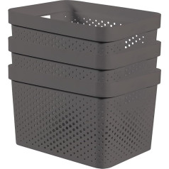 Curver Infinity Dots - Grey, 3 x 17 Litres