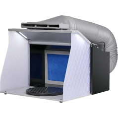 VEVOR Airbrush Spray Booth Kit 405 x 330 x 355 m, Tragabre Airbrush Extraction System, Airbrush Spray Booth Extraction System 5.2 m³/min with Double Fan for Airbrush Model Making, Painting Work etc.