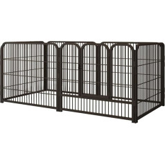 Kathson Puppy Run Puppy Playpen, 6 Panels Indoor Doggy Fence Exercise Pen Portable Puppy Kennel Heavy Duty Metal Enclosure Outdoor Corral Crate Cage for Small Medium Dogs Rabbits Cats