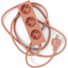 Pedestal Power Bar Power Strip 2 m with Magnetic Base (Pink) - Practical Stylish Multiple Socket 3-Way Magnetic - Magnetic 3-Way Socket - Power Strip 3-Way