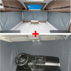 BREMER SITZBEZÜGE Blackout Curtains Set Compatible with VW T4 Transporter Caravelle Multivan from 1990-2003 Sun Protection Camping Camper Accessories Complete Set Curtains Curtain Opaque Accessories