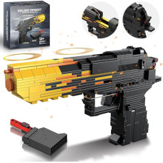 Fluorspar blaster Building Block Gun for Adults, 1:1 Gun Construction Kit for Boys Aged 14 Years and Above, DIY Elastic Band, Collector's Gift for Toy Lovers, 700 Pieces