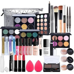 FantasyDay Multifunctional Exquisite Makeup Gift Set Cosmetic Makeup Kit for Face, Eyes and Lips - Makeup Palettes Vanity Case with Eyeshadow Palette, Lipstick, Blush, Mascara, Brush