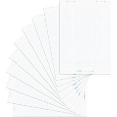Landre 100050590 Flipchart Paper 10 Squared Pads 20 Sheets Per Pad, 80 g Paper, checked