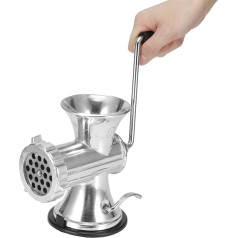 Aluminium Meat Grinder, Manual Kitchen Meat Grinder with Suction Base, Meat Grinder for Making Sausage, Meat Stuffing, 17 x 17 x 12 cm, Silver