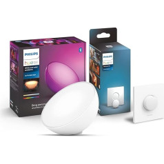 Philips Hue White & Col. Amb. LED Table Lamp Go with Smart Button, Dimmable, 16 Million Colours, Controllable via App, Compatible with Amazon Alexa (Echo, Echo Dot)
