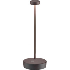 Zafferano, Swap Pro Lamp, Rechargeable and Wireless Table Lamp with Touch Control, Suitable for Indoor and Outdoor Use, Step Dimmer, 2200-3000 K, Height 29 cm, Colour Corten