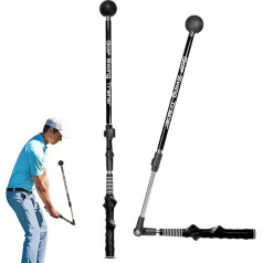 Qivine Golfschwung-Trainer-Hilfe, verstellbare Golf-Ausrichtungsstäbe, faltbare Golf-Trainingshilfe, Outdoor-Golfgriff-Trainingshilfe, Golf-Unterarm-Rotationsausrüstung für Anfänger, 79 - 110 cm