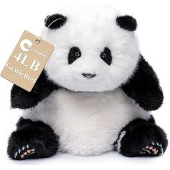 Chongker Plush Toys with Weights, 4.6 lb Weights, Handmade Realistic Sitting Panda Bear Plush Toys, Lifelike Plush Panda Collectibles