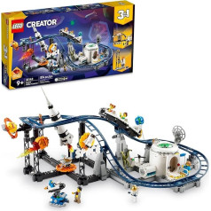 LEGO Creator 31142 3-in-1 Space Roller Coaster, Construction Toy Set with Roller Coaster, Free Fall Tower, Carousel and 5 Mini Figures, Rebuildable Amusement Park for Children from 9 Years