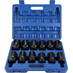 3/4 Inch Impact Wrench Nut Set, 12-Piece Socket Set 24/26/27/29/30/32/33/34/35/36/38/41 mm, Hex Nuts, Socket Set with 3/4 Inch Drive (3/4 Inch 24-41 mm)